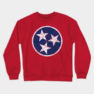 Tennessee Flag Symbol - Blue Distressed Crewneck Sweatshirt